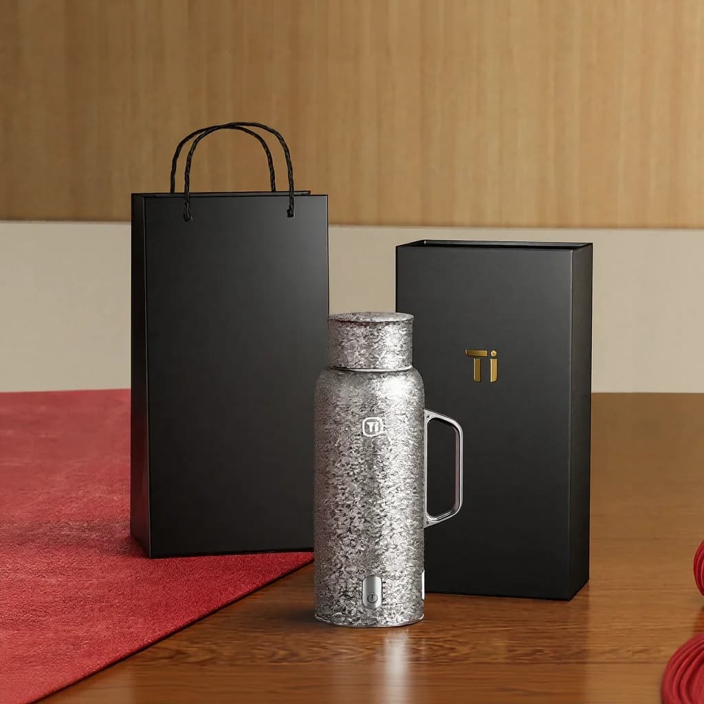 Чашка з чистого титану з термодисплеєм, 601-700ml