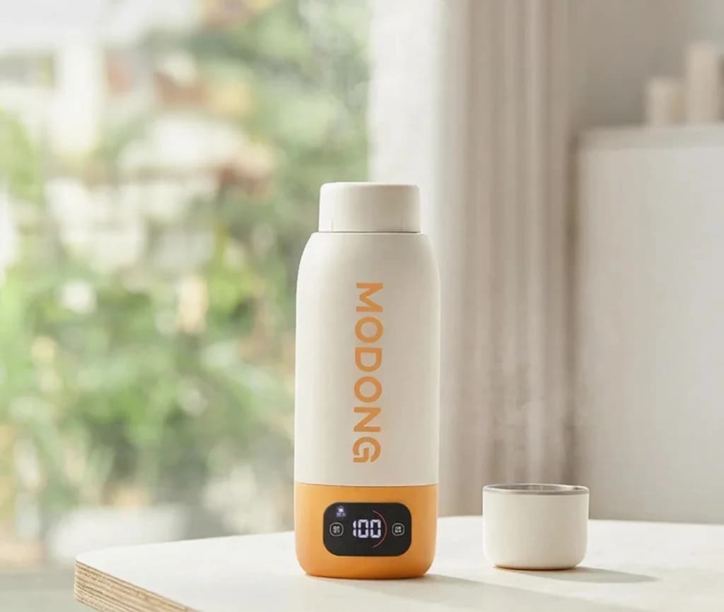 Портативна електрична чашка для підігріву води 600ml з внутрішньою колбою 316 та вакуумною ізоляцією
