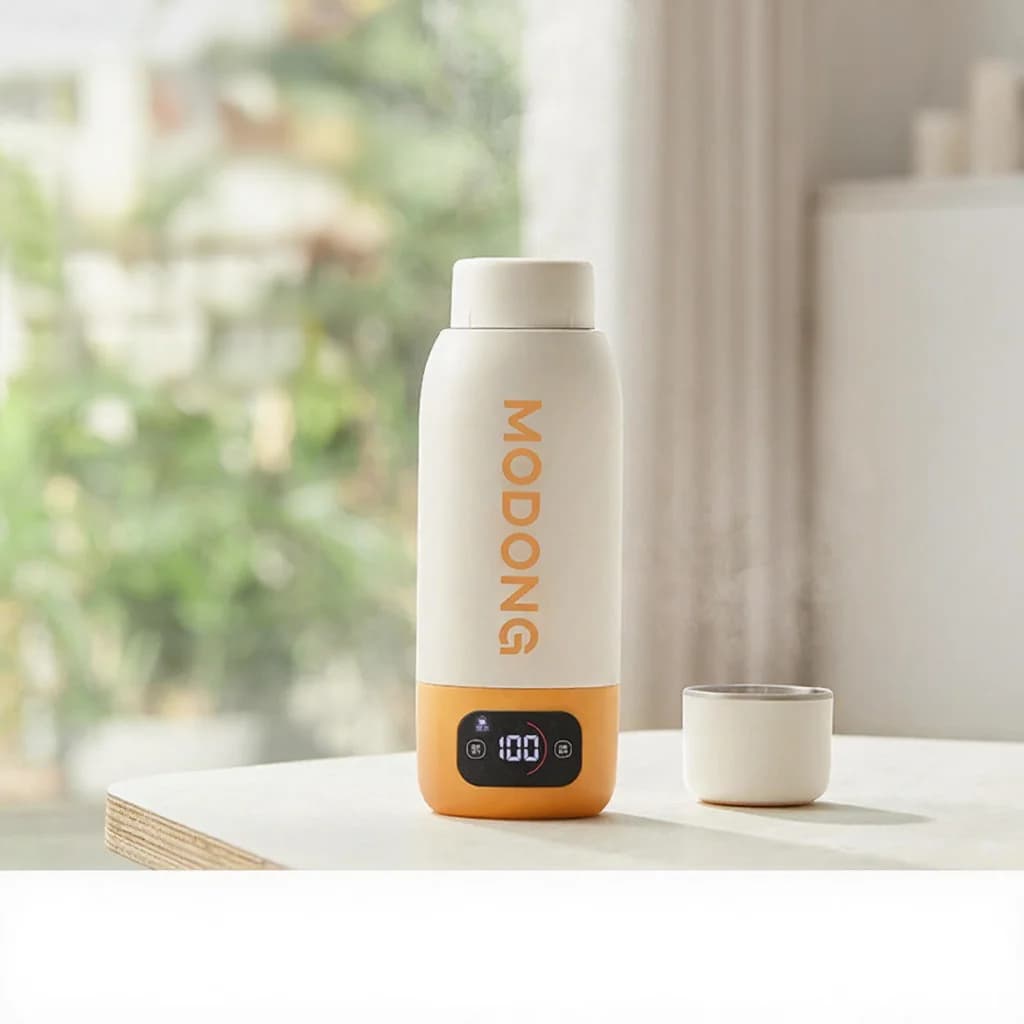 Портативна електрична чашка для підігріву води 600ml з внутрішньою колбою 316 та вакуумною ізоляцією
