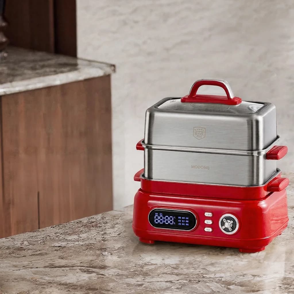 Електрична пароварка з нержавіючої сталі, 3-рівнева, 18L, 220V 1500W