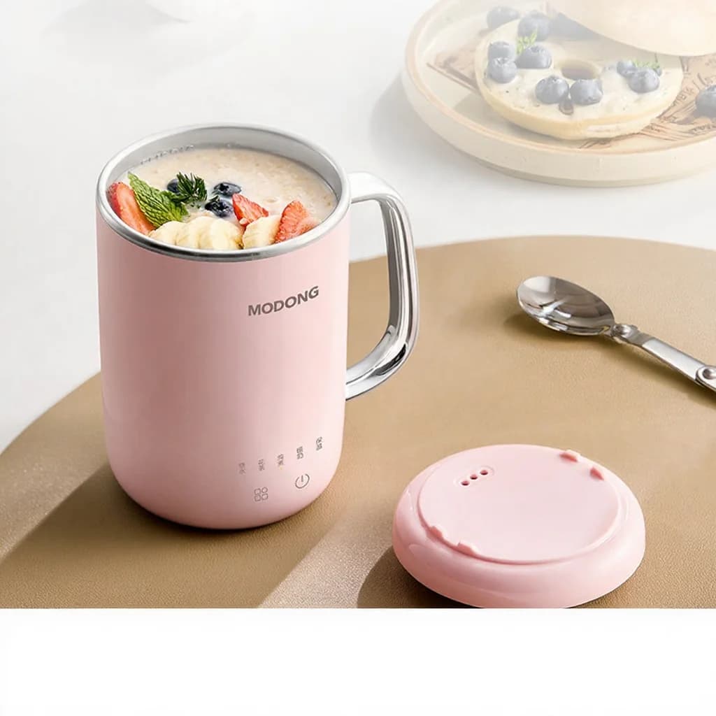 Портативна електрична чашка-термокаструля 450ml 220V з фільтром і ложкою
