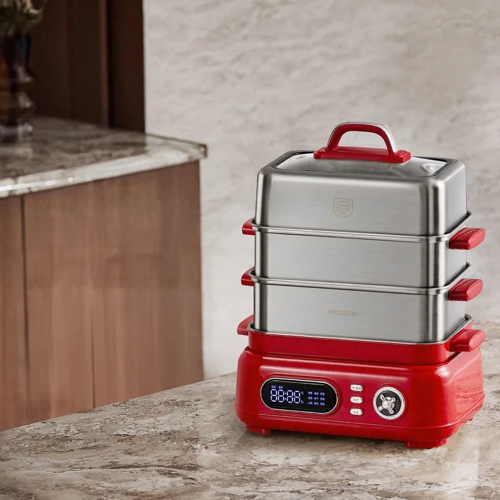 Електрична пароварка з нержавіючої сталі, 3-рівнева, 18L, 220V 1500W