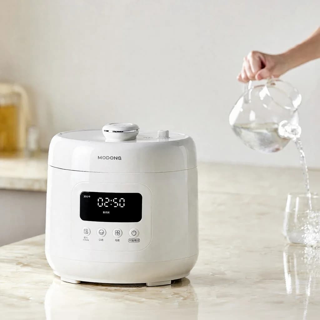 Електрична скороварка 4L із керамічною чашею, 800W, таймер 17-24H