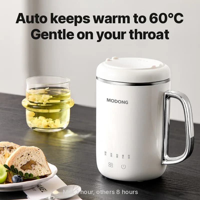 Портативна електрична чашка-термокаструля 450ml 220V з фільтром і ложкою