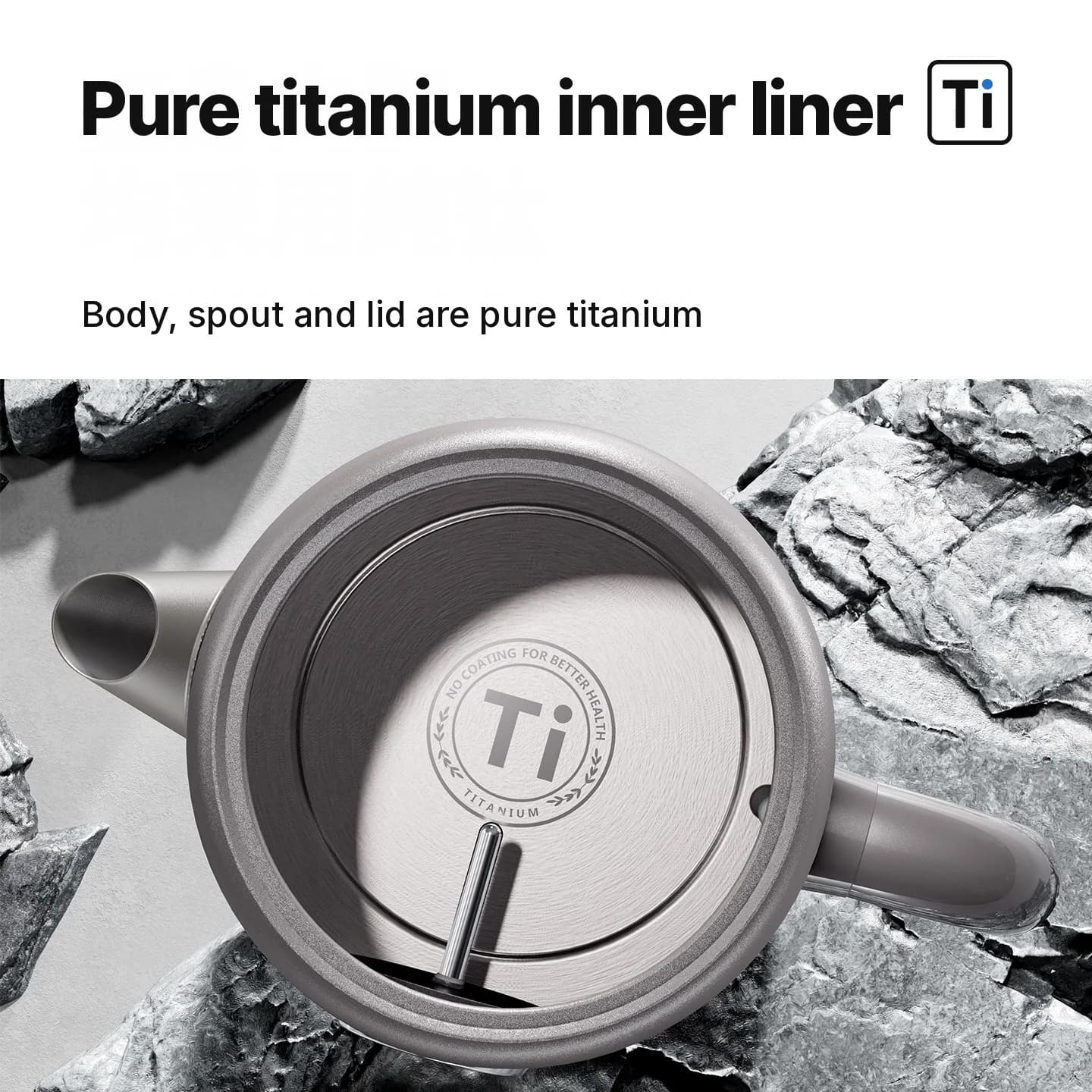 Чайник із чистого титану 1.8L з індикатором температури