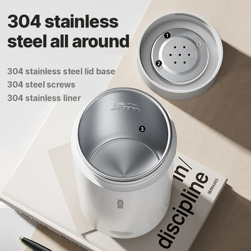 Портативна електрична чашка з підігрівом 304 Stainless Steel 300ml 220V