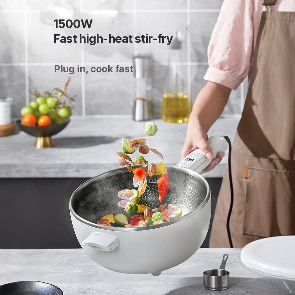 Електричний багатофункціональний хот-пот із паровою кошиком 5L 220V