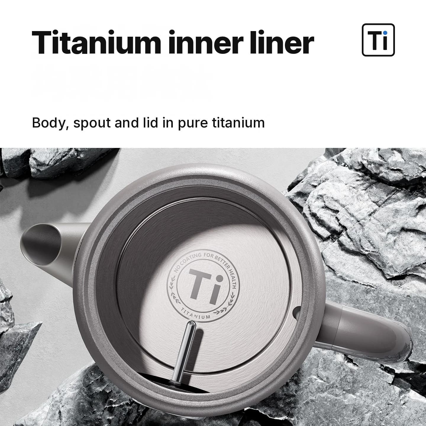 Електрочайник із чистого титану 1.8L з дисплеєм температури